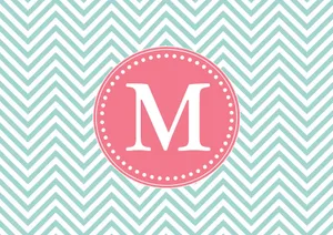 Pink And White M Monogram Desktop Wallpaper