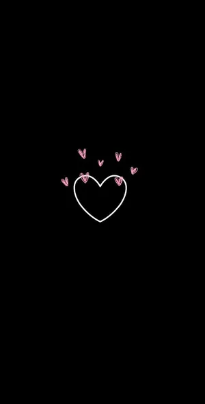 Pink Black Heart Iphone Wallpaper