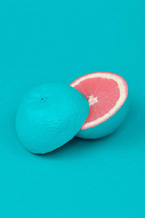 Pink Blue Slice Of Lemon Wallpaper