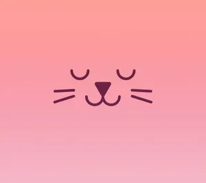 Pink Cat Drawing Wallpaper