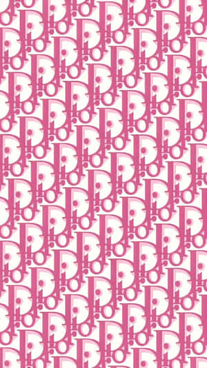 Pink Christian Dior Monogram Pattern Wallpaper