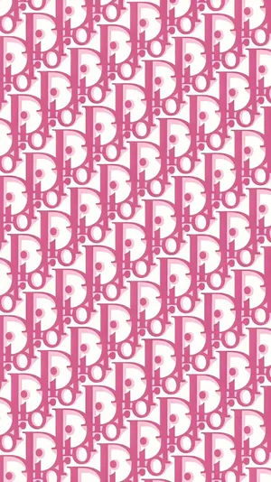 Pink Christian Dior Monogram Pattern Wallpaper