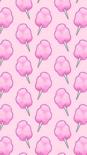 Pink Cotton Candy Pattern With A Pink Background Wallpaper