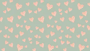 Pink Dotted Hearts Valentines Day Desktop Wallpaper