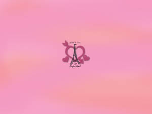 Pink Eiffel Tower Sketch Wallpaper