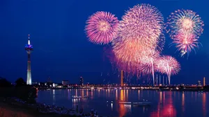 Pink Fireworks New Years Eve Wallpaper