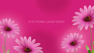 Pink Floral Desktop With Quote Wallpaper