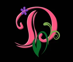 Pink Flowered Alphabet D Wallpaper