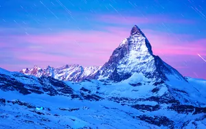 Pink Gradient Sky At The Matterhorn Wallpaper