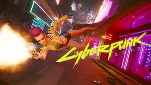 Pink-haired Girl From Cyberpunk Desktop Wallpaper