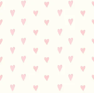 Pink Hearts On A White Background Wallpaper