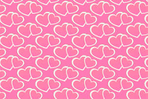 Pink Hearts Pattern Background Wallpaper