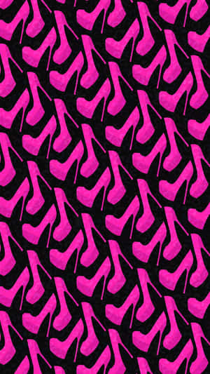 Pink High Heel Shoes On Black Background Wallpaper