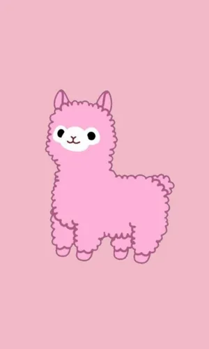 Pink Kawaii Alpaca Wallpaper