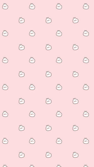 Pink Kawaii Bunny Seamless Pattern Wallpaper