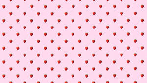 Pink Kawaii Strawberry Seamless Pattern Wallpaper