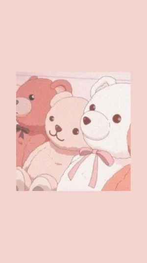 Pink Kawaii Teddy Bears Wallpaper