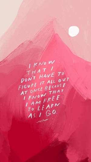 Pink Learn Affirmation Wallpaper