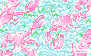 Pink Lobsters Lilly Pulitzer Desktop Wallpaper