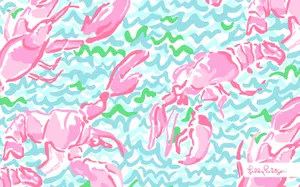 Pink Lobsters Lilly Pulitzer Desktop Wallpaper