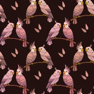 Pink Love Birds Art Wallpaper