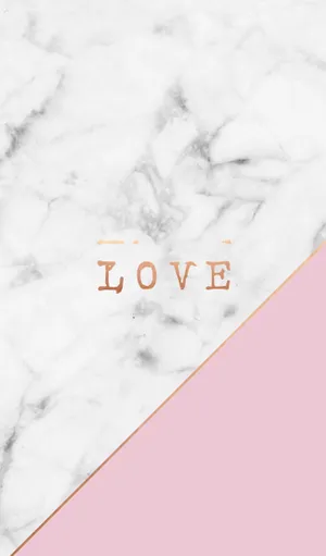 Pink Love On Black White Marble Iphone Wallpaper