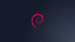 Pink Minimal Debian Logo Wallpaper