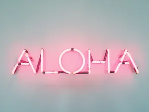 Pink Neon Aloha Laptop Wallpaper