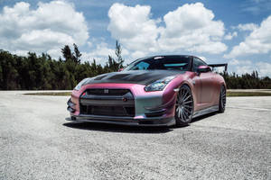 Pink Nissan Gtr Sports Car Wallpaper