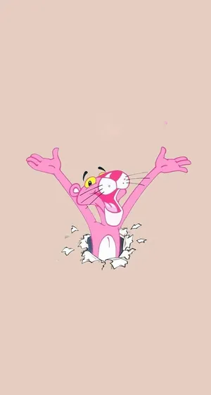 Pink Panther Breaking Through Wall Wallpaper