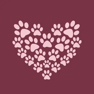 Pink Paw Print Heart Wallpaper
