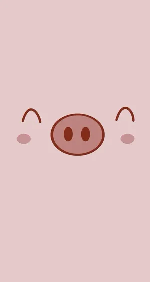 Pink Pig Cartoon Phone Wallpaper