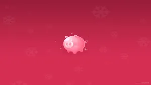 Pink Pig Minimalist Wallpaper