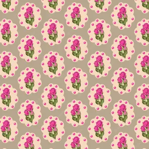 Pink Roses On A Beige Background Wallpaper