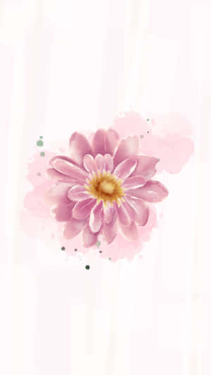 Pink Watercolor Flower Artwork Wallpaper
