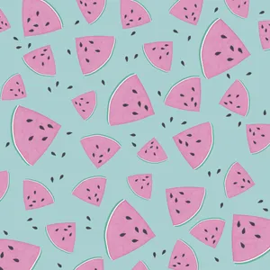 Pink Watermelon And Teal- Wallpaper Wallpaper