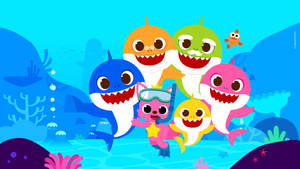Pinkfong And Baby Shark Family Wallpaper