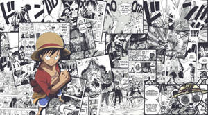 Pirate Captain Luffy Manga Panel Wallpaper
