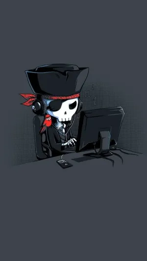 Pirate Skull Hackerat Computer Wallpaper