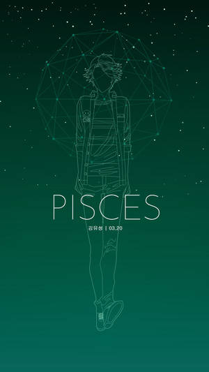 Pisces Anime Line Art Wallpaper