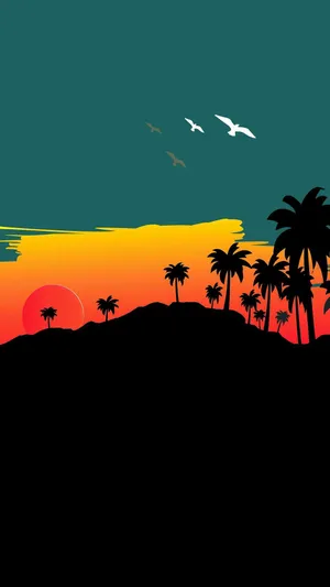 Pixel 4 Animated Tropical Island Wallpaper