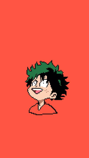 Pixel Art Midoriya My Hero Academia Iphone Wallpaper