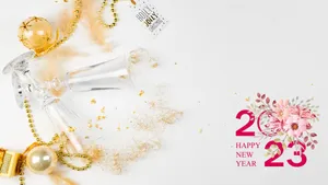Plain Happy New Year 2023 Design Wallpaper