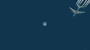 Plane Desktop With Smoke Wallpaper