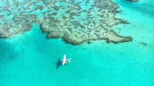 Plane Over Great Barrier Reef Marine Park Wallpaper