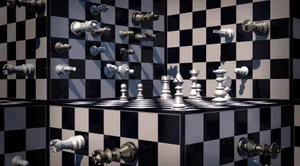 Platonic Solid Black And White Chess Board Wallpaper