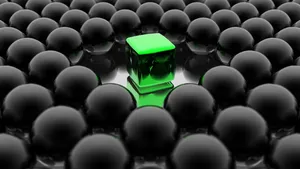 Platonic Solid Surrounded With Balls Wallpaper
