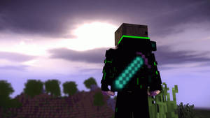 Player With Diamond Sword 2560x1440 Minecraft Wallpaper