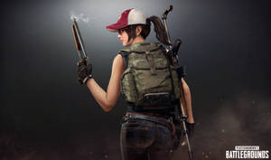 Playerunknown's Battlegrounds Girl With Long Pistol Wallpaper