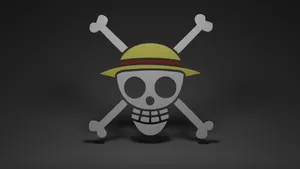 Playful And Brave: Luffy From One Piece Blue Wallpaper